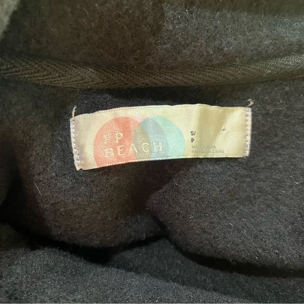 Free People Beach Shirt Size Small Black Fleece Oversized Jacket Soft Comfy Cozy